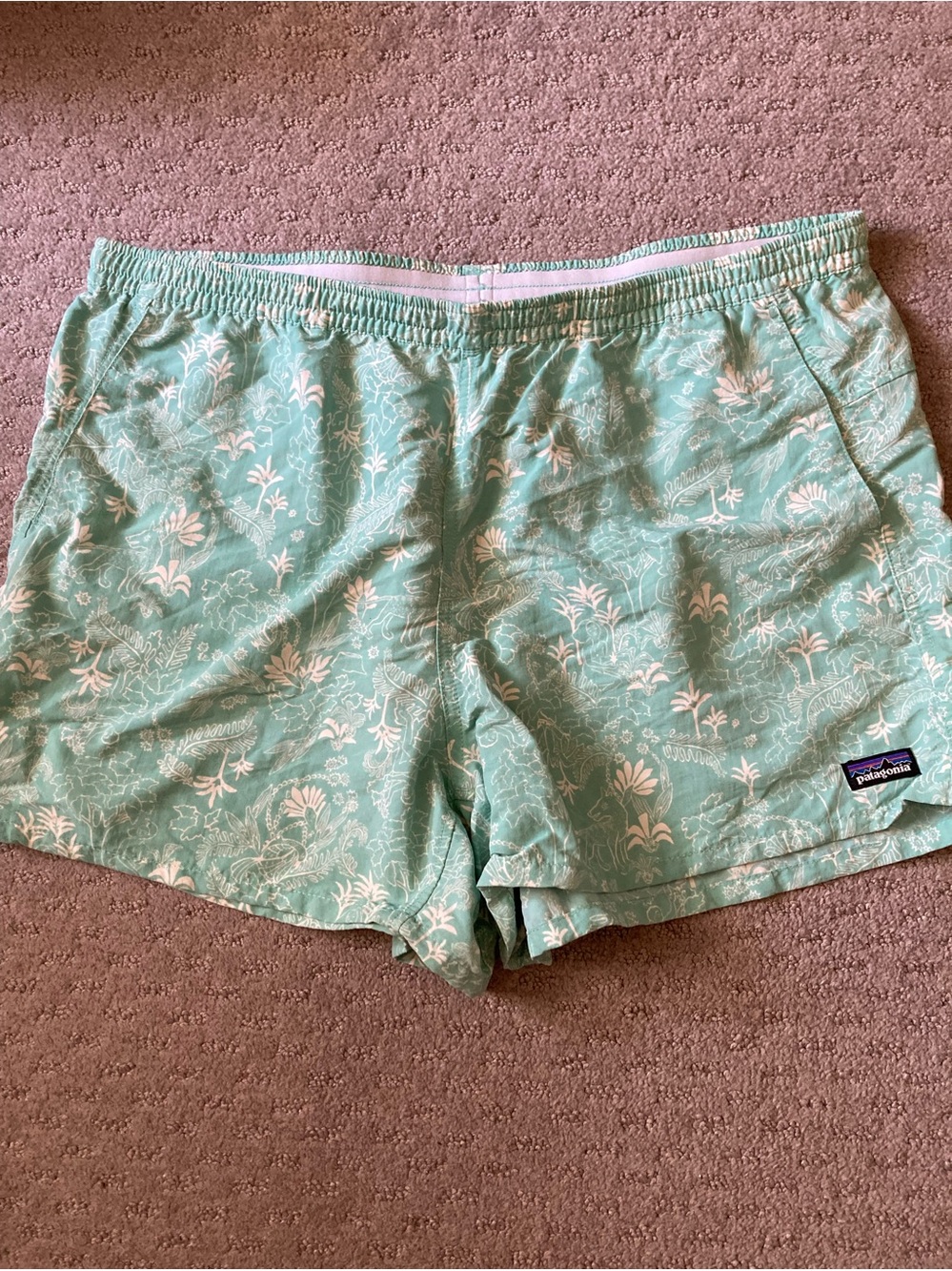 Patagonia tropical light turquoise Baggies shorts, XL